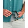 imageHUK Mens Kona Short Sleeve Fishing Button Down ShirtKona Cross Dye Stripe  Storm Blue