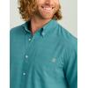 imageHUK Mens Kona Short Sleeve Fishing Button Down ShirtKona Cross Dye Stripe  Storm Blue