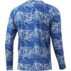 imageHUK Mens Pattern Pursuit Long Sleeve Performance Fishing ShirtMahi Stripes  Huk Blue