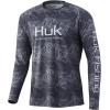 imageHUK Mens Pattern Pursuit Long Sleeve Performance Fishing ShirtMahi Stripes  Iron