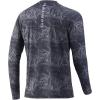 imageHUK Mens Pattern Pursuit Long Sleeve Performance Fishing ShirtMahi Stripes  Iron