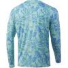 imageHUK Mens Pattern Pursuit Long Sleeve Performance Fishing ShirtOcean Palm  Beach Glass