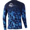 imageHUK Mens Pattern Pursuit Long Sleeve Performance Fishing ShirtRefraction Fish Fade  San SalWahoo