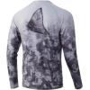 imageHUK Mens Pattern Pursuit Long Sleeve Performance Fishing ShirtRefraction Fish Fade  Storm