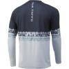 imageHUK Mens Pattern Pursuit Long Sleeve Performance Fishing ShirtSalt Stripe  Volcanic Ash