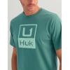 imageHUK Mens Performance Fishing Logo Tee Short Sleeve QuickDryStacked Logo  North Atlantic