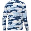 imageHUK Mens Pursuit Crew Long Sleeve Sun Protecting Fishing ShirtTidal Map  Crystal Blue