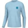 imageHUK Mens Pursuit Graphic Long Sleeve Sun Protect Fishing ShirtBorn Huk  Crystal Blue Heather