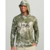 imageHUK Mens Pursuit Pattern Crew Sleeve Performance ShirtMossy Oak Stormwater Freshwater