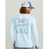imageHUK Mens Pursuit Patterned Crew Performance Fishing Long Sleeve ShirtIce Water