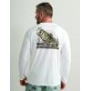 imageHUK Mens Pursuit Patterned Crew Performance Fishing Long Sleeve ShirtWhite