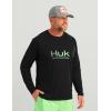 imageHUK Mens Pursuit Vented Long Sleeve 30 UPF Fishing ShirtBlack 20