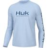 imageHUK Mens Pursuit Vented Long Sleeve 30 UPF Fishing ShirtIce Water