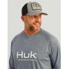 imageHUK Mens Pursuit Vented Long Sleeve 30 UPF Fishing ShirtNaval Academy Heather
