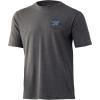 imageHUK Mens Short Sleeve Tee  Performance Fishing TShirtDolphin Aloha  Volcanic Ash Heather