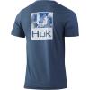 imageHUK Mens Short Sleeve Tee  Performance Fishing TShirtHukd Up Refraction  Silver Blue Heather
