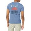 imageHUK Mens Short Sleeve Tee  Performance Fishing TShirtStriped Horizon  Titanium Heather
