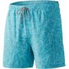 imageHUK Mens Volley 55quot Elastic Waist QuickDry Swim ShortsLinear Leaf Lined  Beach Glass