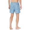 imageHUK Mens Volley 55quot Elastic Waist QuickDry Swim ShortsLinear Leaf Lined  Titanium Blue
