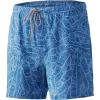 imageHUK Mens Volley 55quot Elastic Waist QuickDry Swim ShortsLinear Leaf Lined  Titanium Blue