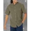 imageHUK Tide Point Solid Short Sleeve Shirt Button Down for MenMoss