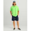 imageHUK Tide Point Solid Short Sleeve Shirt Button Down for MenSummer Green