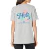 imageHUK Womens Performance Fishing Crew Tee  Ladies TShirtFloral Splash  Sharkskin Heather