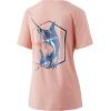 imageHUK Womens V Neck Tee  Ladies TShirt with UPF 30 Sun ProtectionAngry Marlin  Desert Flower Heather