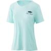 imageHUK Womens V Neck Tee  Ladies TShirt with UPF 30 Sun ProtectionSunset Bass  Beach Glass Heather