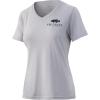 imageHUK Womens V Neck Tee  Ladies TShirt with UPF 30 Sun ProtectionSunset Bass  Oyster Heather