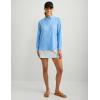imageHuk Womens Standard Tide Point Pattern Long Sleeve Shirt Button Marolina Blue Medium