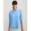 imageHuk Womens Standard Tide Point Pattern Long Sleeve Shirt Button Marolina Blue Medium