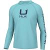 imageHUK Mens Icon Hoodie Fishing Shirt with Sun ProtectionMarine Blue