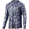 imageHUK Mens Icon X Camo Hoodie UPF 50 LongSleeve Fishing ShirtBluefin