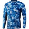imageHUK Mens Icon X Camo Long Sleeve Performance Fishing ShirtMossy Oak Blue Shark