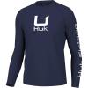 imageHUK Mens Icon X Crew LongSleeve Performance Fishing ShirtNaval Academy
