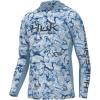 imageHUK Mens Icon X Pattern Hoodie Fishing Shirt with Sun ProtectionInside Reef  Azure Blue