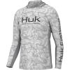 imageHUK Mens Icon X Pattern Hoodie Fishing Shirt with Sun ProtectionInside Reef  Harbor Mist