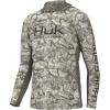 imageHUK Mens Icon X Pattern Hoodie Fishing Shirt with Sun ProtectionInside Reef  Overland