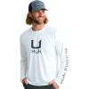 imageHUK Mens Kc Scott Patterned Icon Crew Performance Long Sleeve Fishing ShirtWhite