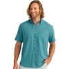 imageHUK Mens Kona Short Sleeve Fishing Button Down ShirtKona Cross Dye Stripe  Storm Blue