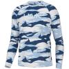 imageHUK Mens Pursuit Crew Long Sleeve Sun Protecting Fishing ShirtTidal Map  Crystal Blue