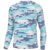 imageHUK Mens Pursuit Crew Long Sleeve Sun Protecting Fishing ShirtTidal Map  Island Paradise