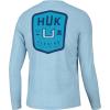 imageHUK Mens Pursuit Graphic Long Sleeve Sun Protect Fishing ShirtBorn Huk  Crystal Blue Heather