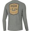 imageHUK Mens Pursuit Graphic Long Sleeve Sun Protect Fishing ShirtBorn Huk  Heather Moss