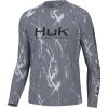 imageHUK Mens Pursuit Pattern Performance Long Sleeve ShirtKelp Wash  Volcanic Ash Heather