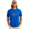 imageHUK Mens Pursuit Short Sleeve Performance Shirt  Sun ProtectionOcean Blue