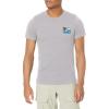 imageHUK Mens Short Sleeve Tee  Performance Fishing TShirtRed Fin Badge  Overcast Grey Heather