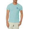 imageHUK Mens Short Sleeve Tee  Performance Fishing TShirtRed Fin Badge  Porcelian Blue Heather