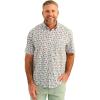 imageHUK Mens Standard Kona Pattern Short Sleeve Fishing Button Down Shirt White 50
